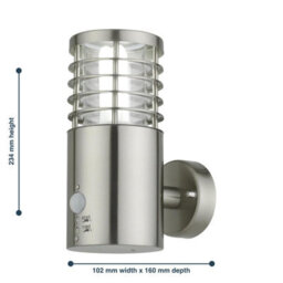 First Choice Lighting Bloom - Brushed Stainless Steel Outdoor Motion Sensor Fixture - thumbnail 5