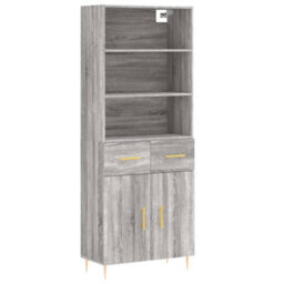 Berkfield Highboard Grey Sonoma 69.5X34X180 Cm Engineered Wood - thumbnail 2