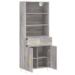 Berkfield Highboard Grey Sonoma 69.5X34X180 Cm Engineered Wood - thumbnail 4