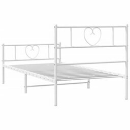 Berkfield Metal Bed Frame With Headboard And Footboard White 90X190 Cm 3Ft Single - thumbnail 7