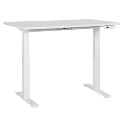 Beliani Electric Adjustable Standing Desk Destines White 120 Cm 72 Cm - thumbnail 1