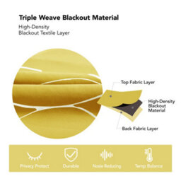 Deconovo Mellow Yellow, Thermal Insulated Room Darkening Curtains, Silver Wave Line Foil Printed Curtains W66 X L54 Inch, 2 Panels - thumbnail 4