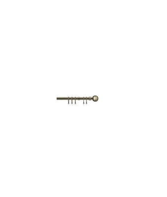 16-19mm  Serrated Ball Metal Curtain Pole Set - Antique Brass - image 1