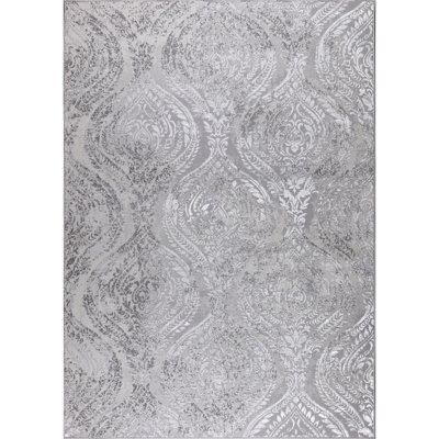 Livabliss Lustro-Vintage Grey Off-White Beige Traditional Boho Living Dining Bedroom Rug 160 X 220 Cm Easy Care, Non Shedding - image 1