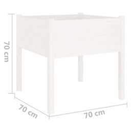 Berkfield Durable Garden Planters 2 Pcs White 70X70X70 Cm Solid Pinewood - thumbnail 8