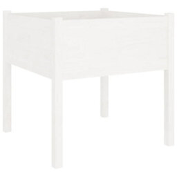 Berkfield Durable Garden Planters 2 Pcs White 70X70X70 Cm Solid Pinewood - thumbnail 4