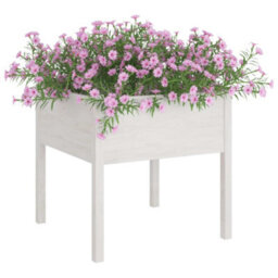 Berkfield Durable Garden Planters 2 Pcs White 70X70X70 Cm Solid Pinewood - thumbnail 3