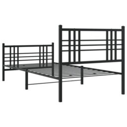 Berkfield Metal Bed Frame Without Mattress With Footboard Black 90X190Cm - thumbnail 6