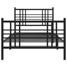 Berkfield Metal Bed Frame Without Mattress With Footboard Black 90X190Cm - thumbnail 4