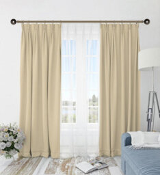 Lister Cartwright 28mm Antique Brass Fixed Metal Curtain Pole Set With Horologue Finial(120 Cm) - thumbnail 3