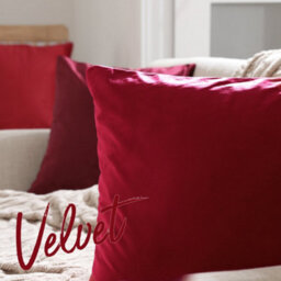 Deconovo Set Of 2 Square Cushion Covers 55Cm X 55Cm 22X22 Inches Throw Pillow Cases For Sofa With Invisible Zipper Red - thumbnail 3