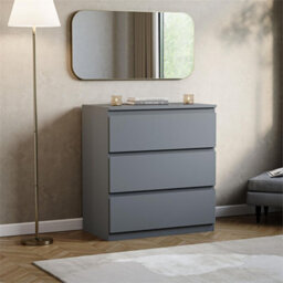 Grey Designs Denver 3 Drawer Chest Of Drawers Storage - thumbnail 4