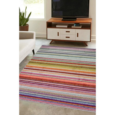 Melrose Chateau Multicoloured Striped Indoor Large Area Rug 160/230Cm - image 1