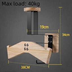 Wooden Wall Motorcycle Helmet Rack Shelf Bag & Key Hook - thumbnail 2