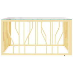 Berkfield Coffee Table Gold 80X80X40 Cm Stainless Steel And Glass - thumbnail 4
