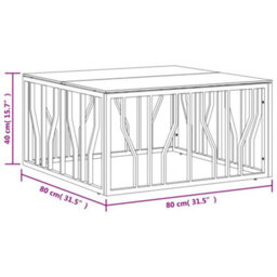 Berkfield Coffee Table Gold 80X80X40 Cm Stainless Steel And Glass - thumbnail 6