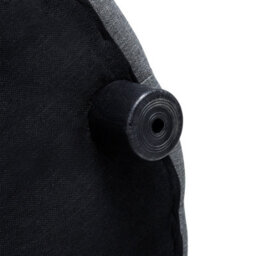 Living And Home Dark Grey Round Linen Upholstered Deep Buttoned Ottoman With Studded Edge Dia 750 X H 350 mm - thumbnail 5