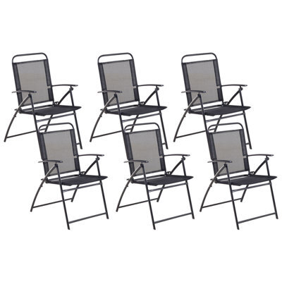 Beliani Set Of 6 Garden Chairs Livo Metal Black - image 1