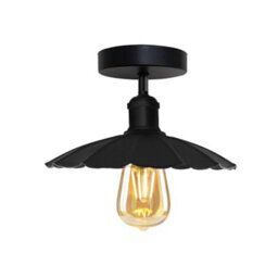 Industrial-Semi Flush Mount Vintage Ceiling Light Industrial Metal 22Cm Umbrella Lampshade Pendant Lighting For Farmhouse - thumbnail 1
