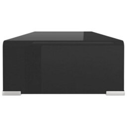 Vidaxl Tv Stand/monitor Riser Glass Black 70X30X13 Cm - thumbnail 4