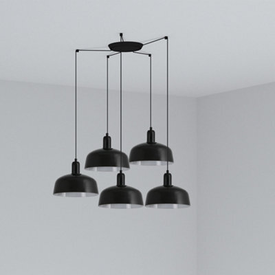 Luminosa Lighting Luminosa Tatawin Medium 5 Light Black Cluster Drop Pendant Lamp