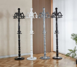 Modernique Lovella White Thick Metal Tube Stand Tube Coat Rack With Heavy Sturday Marble Base - thumbnail 2