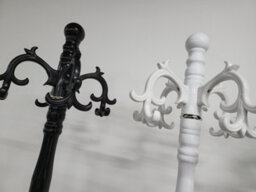 Modernique Lovella White Thick Metal Tube Stand Tube Coat Rack With Heavy Sturday Marble Base - thumbnail 4