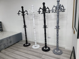 Modernique Lovella White Thick Metal Tube Stand Tube Coat Rack With Heavy Sturday Marble Base - thumbnail 8