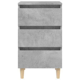 Vidaxl Bed Cabinets & Solid Wood Legs 2 Pcs Concrete Grey 40X35X69 Cm - thumbnail 6