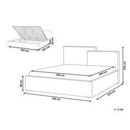 Beliani Ottoman Bed Fabric Lagarde 180 X 200 Cm (Eu Super King) Off-White - thumbnail 3