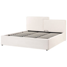 Beliani Ottoman Bed Fabric Lagarde 180 X 200 Cm (Eu Super King) Off-White - thumbnail 4