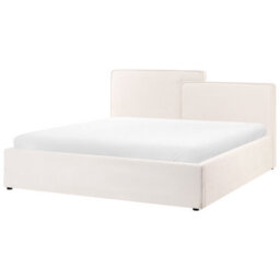 Beliani Ottoman Bed Fabric Lagarde 180 X 200 Cm (Eu Super King) Off-White - thumbnail 5