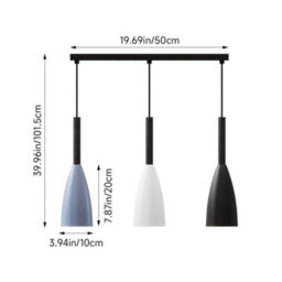 Living And Home Stylish Minimalist 3 Light Wrought Iron Pendant Light For Kitchen Island, 40W - thumbnail 9