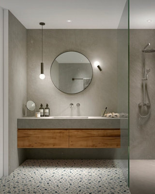 Luminosa Lighting Luminosa Mist Single Bathroom Wall Light Metallic Black E14 - image 1