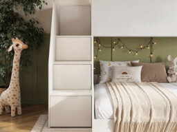 Flair Dreamland House Triple Bunk Bed With Staircase White & Oak - thumbnail 4