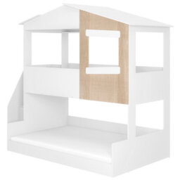 Flair Dreamland House Triple Bunk Bed With Staircase White & Oak - thumbnail 6