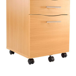 MMT Funiture Designs Beech Wooden Filing Cabinet With 3 Drawers - 1 Lockable Drawer Filing Cabinet - Short Wood Office Storage Cupboard Organiser - thumbnail 9