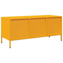 Berkfield Tv Cabinet Mustard Yellow 101.5X39X43.5 Cm Cold-Rolled Steel - thumbnail 7