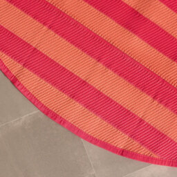 Ohs Stripes Print Round Outdoor Garden Rug Waterproof Area Floor Mat - thumbnail 2