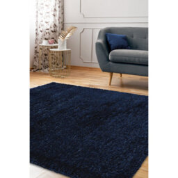 Melrose Laguna Super Soft Shaggy Navy Area Rug 200/290Cm - thumbnail 1