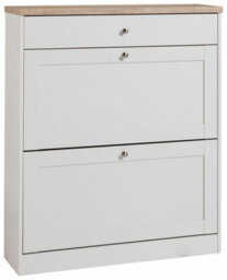 Dorel Heide Shoe Chest 2 Flap 1 Drawer In White Sonoma Oak - thumbnail 1
