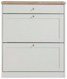 Dorel Heide Shoe Chest 2 Flap 1 Drawer In White Sonoma Oak - thumbnail 3