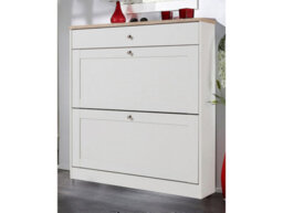 Dorel Heide Shoe Chest 2 Flap 1 Drawer In White Sonoma Oak - thumbnail 2
