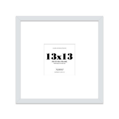 "13X13"" Light Grey Picture Frame - 13X13"" Square Frame With 9X9"" Mount For 13X13""/9X9"" Pictures Vintage Style Wall Art, 1 Pack" - image 1