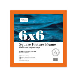 6X6 Orange Picture Frame (15.2 X 15.2Cm) Poster, Photo, Artwork, Gallery Wall Or Print - thumbnail 1