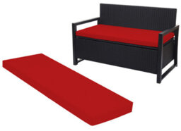 Crescent Waterproof Garden Bench Cushion Red 2 Seater Outdoor Patio Seat Pad