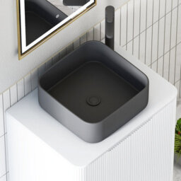 Royal Bathrooms Avenza 600mm Matte White Wall Hung Bathroom Countertop Vanity Unit 1 Drawer With Art Square Basin - thumbnail 7
