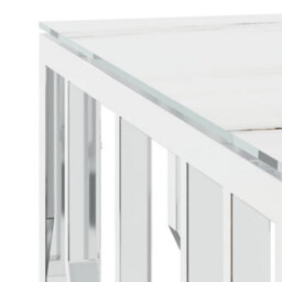 Berkfield Modern Coffee Table Silver 80X80X40 Cm Stainless Steel And Glass - thumbnail 5