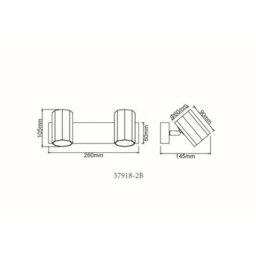 Luminosa Lighting Luminosa James Twin Ceiling Spotlight Matt Black 2X Gu10 - thumbnail 7