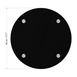 Avf 45Cm X 45Cm 2-Tier Round Table With Locking Wheels (Black Glass & Chrome) - thumbnail 7